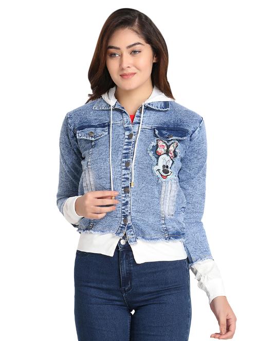 quirky patch denim hoodie  - 16875040 - Very Small Image - 1