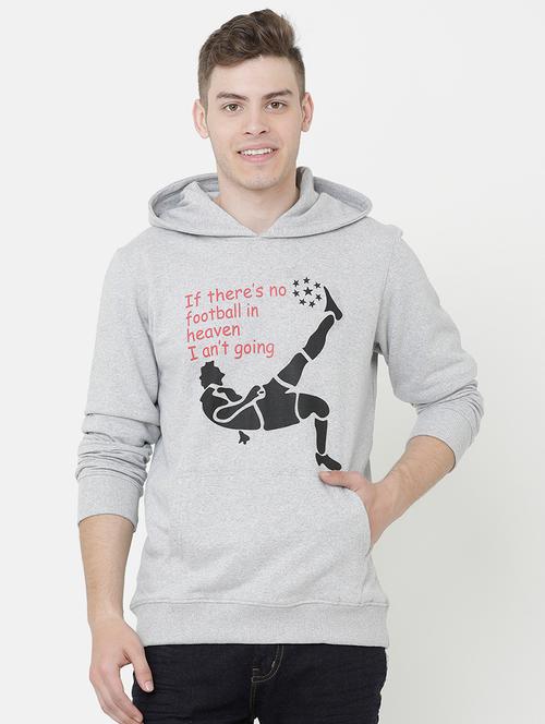 grey chest print fleece sweatshirt - 16876283 - Very Small Image - 1
