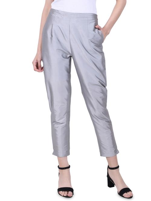 mid rise silk blend cigarette pants trouser - 16877361 - Very Small Image - 1
