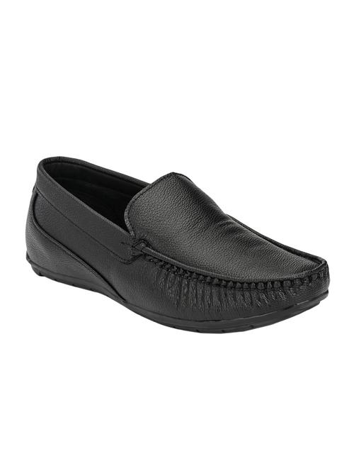 black leatherette slip on loafers - 16877406 - Very Small Image - 1