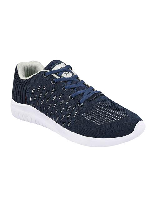 navy blue fabric lace up sport shoes - 16878411 - Very Small Image - 1