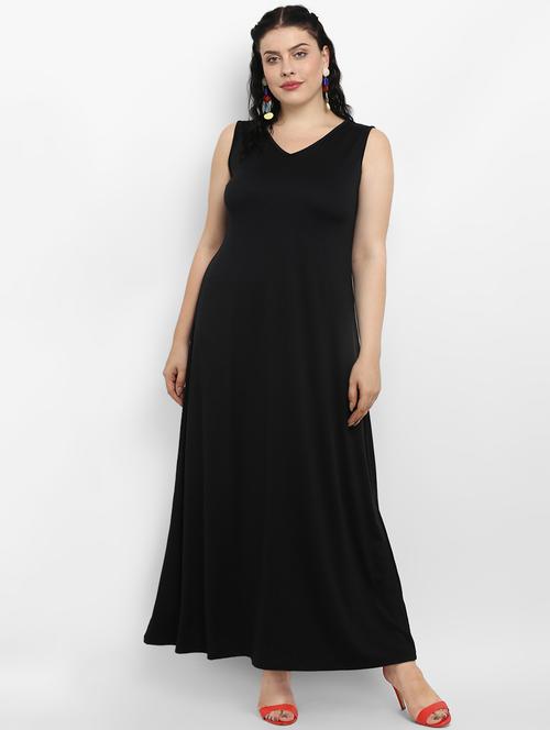 v-neck maxi plus dress  - 16879024 - Very Small Image - 1
