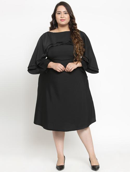 frill detail long sleeve fit & flare dress - 16879058 - Very Small Image - 1