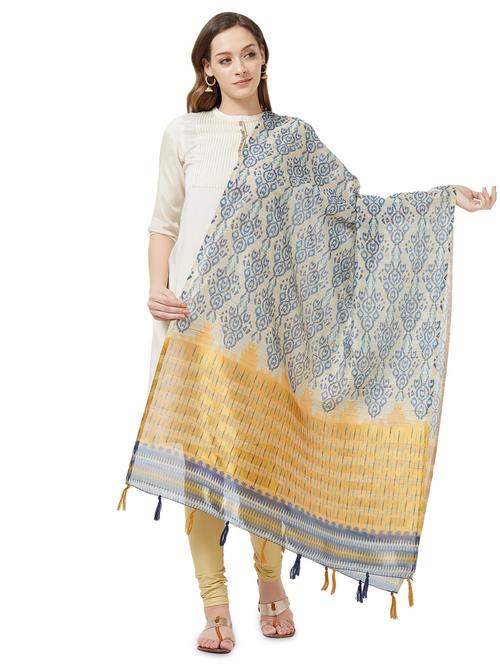 indigo woven dupatta - 16879380 - Very Small Image - 1