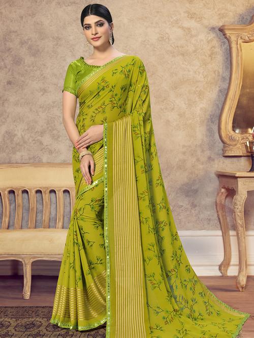 floral printed saree with blouse - 16880174 - Very Small Image - 1