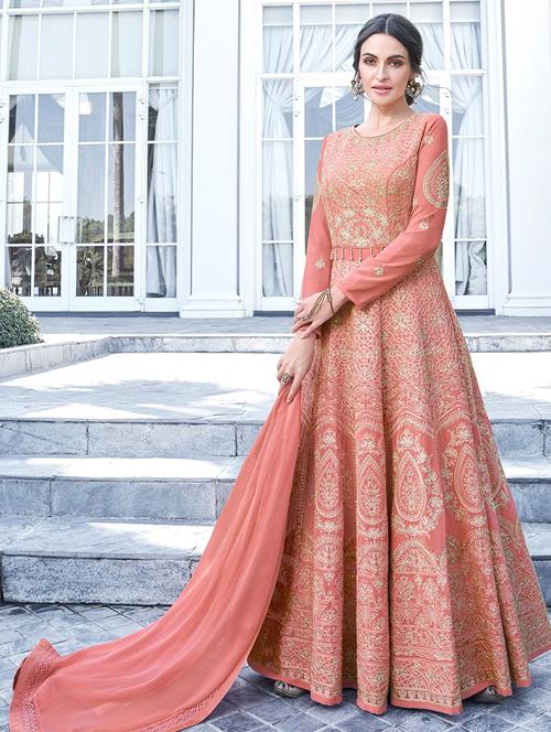 embroidered semi-stitched suit - 16880645 - Very Small Image - 1