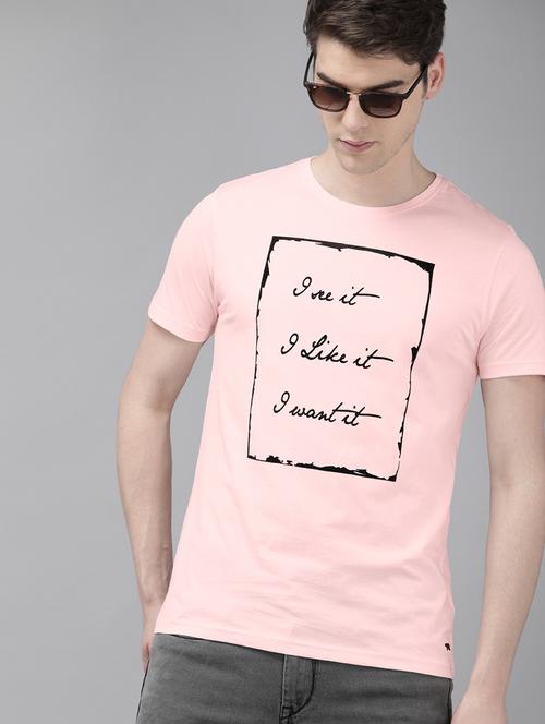 pink typographic chest print t-shirt - 16881157 - Very Small Image - 1