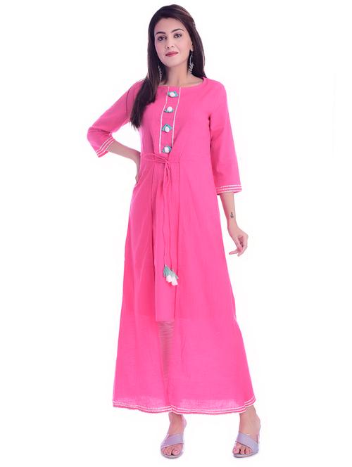 solid a-line kurta  - 16881875 - Very Small Image - 1