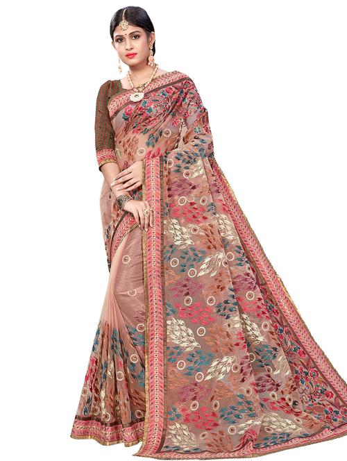 self design embroidered saree - 16882037 - Very Small Image - 1