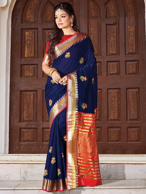 self design chanderi saree - 16882114 - Very Small Image - 1
