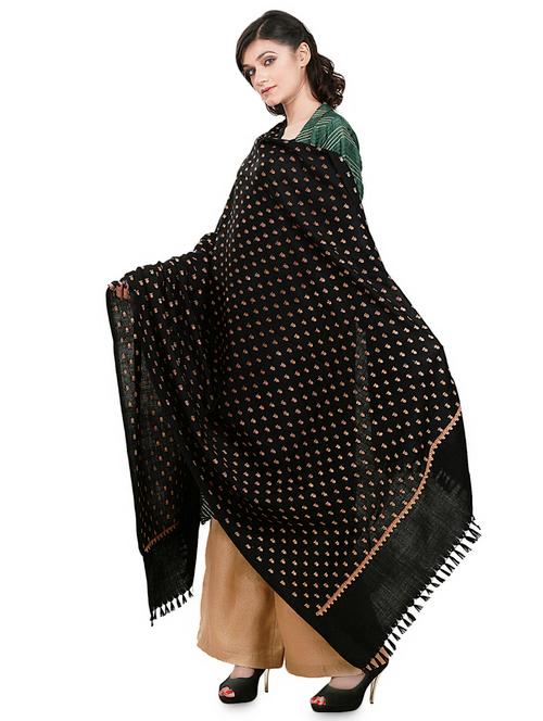 self design pashmina woolen shawl  - 16882296 - Very Small Image - 1