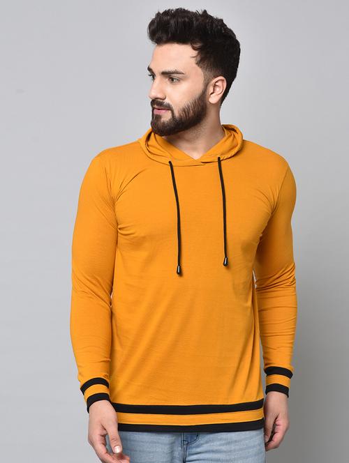 yellow solid hooded t-shirt - 16882967 - Very Small Image - 1
