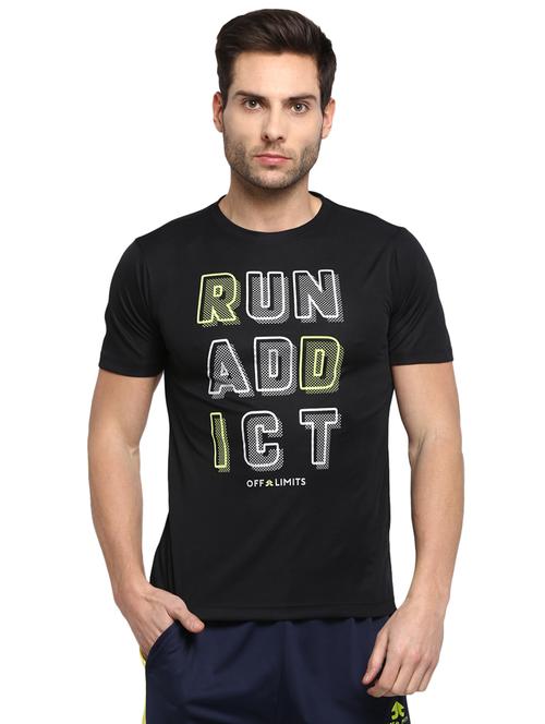 black typographic chest print t-shirt - 16883123 - Very Small Image - 1