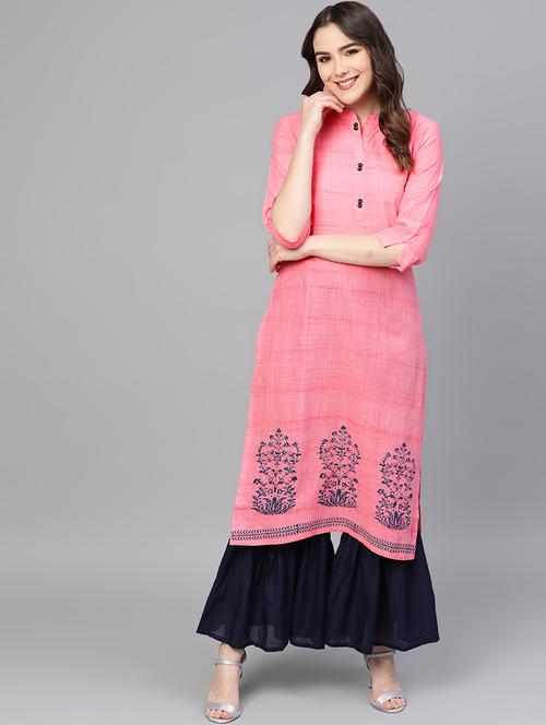 solid kurta palazzo set - 16883429 - Very Small Image - 1