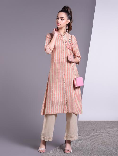 striped a-line kurta  - 16883733 - Very Small Image - 1