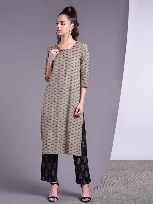 geometric print straight kurta - 16883735 - Very Small Image - 1