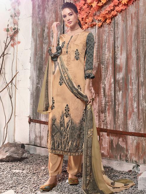 printed unstitched suit - 16886464 - Very Small Image - 1