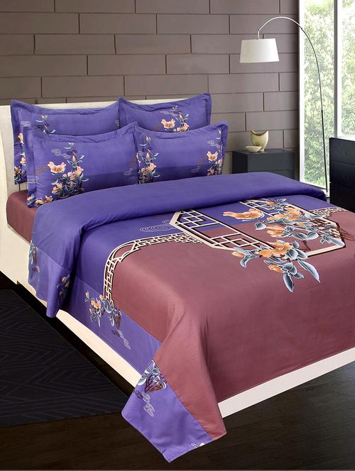 pure cotton double bedsheet with two matching pillow covers - 16887447 - Very Small Image - 1