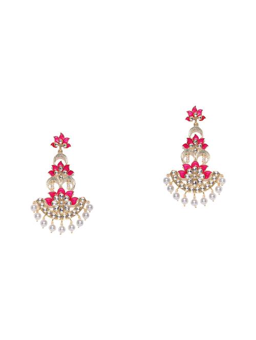 pink brass drop earring - 16888104 - Very Small Image - 1