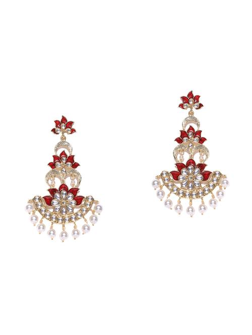 red brass drop earring - 16888105 - Very Small Image - 1