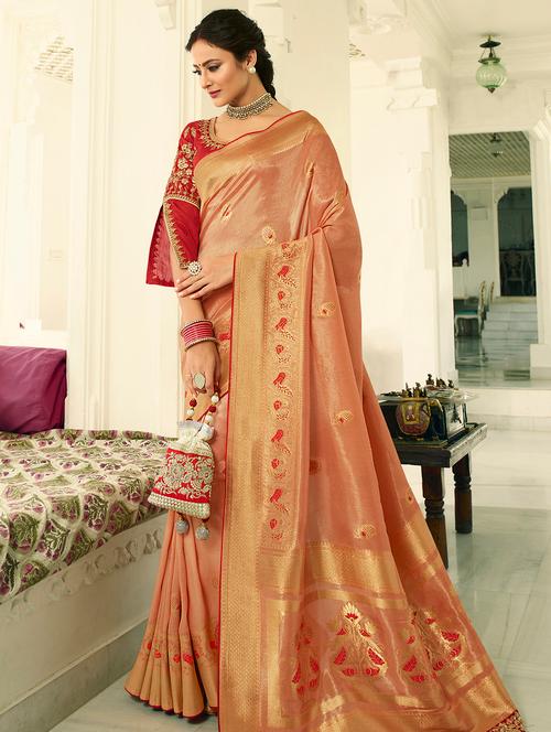 conversational woven saree with blouse - 16888277 - Very Small Image - 1