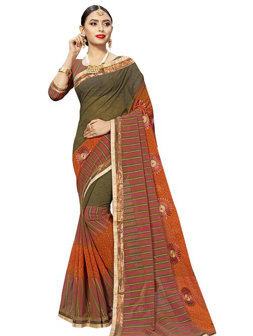 printed woven saree - 16888318 - Very Small Image - 1