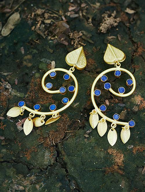 blue brass drop earring - 16889057 - Very Small Image - 1
