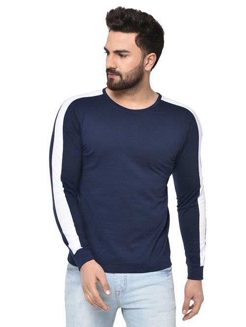 navy blue taped t-shirt - 16890146 - Very Small Image - 1