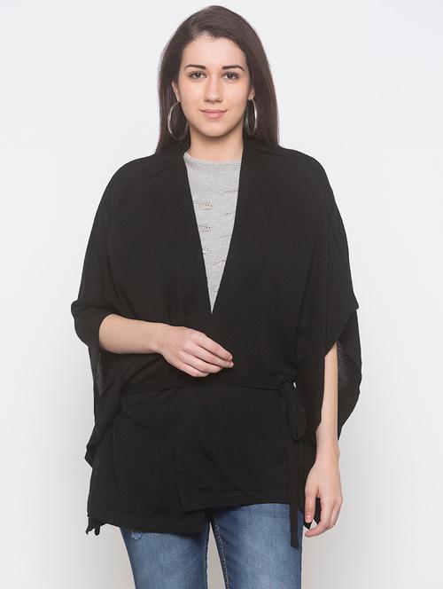 tie front solid shrug - 16893075 - Very Small Image - 1