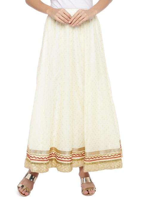 white cotton flared skirt - 16893164 - Very Small Image - 1