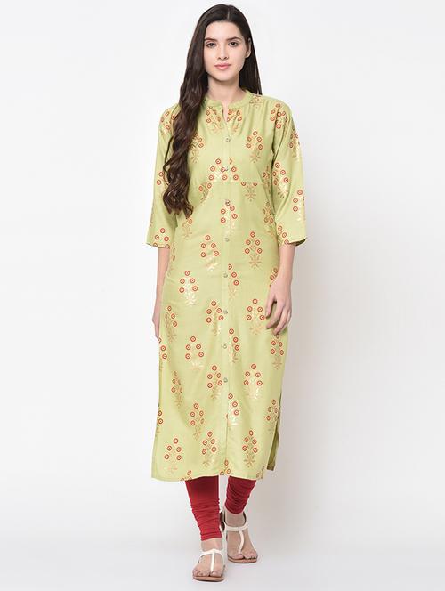 printed straight kurta - 16893261 - Very Small Image - 1