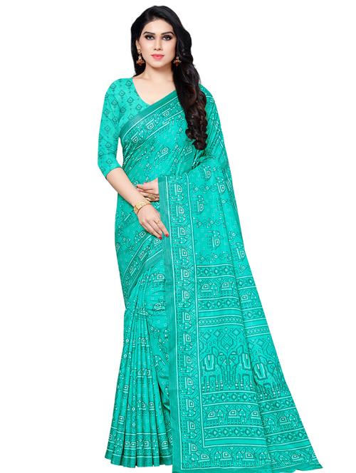 conversational printed saree with blouse - 16893860 - Very Small Image - 1