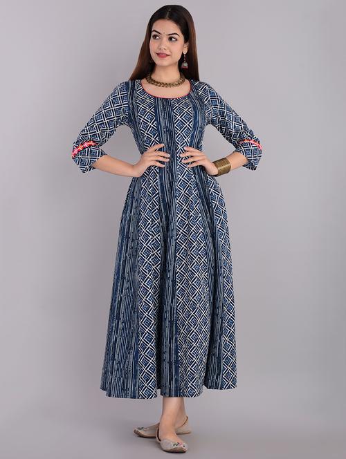 printed flared ethnic dress  - 16894000 - Very Small Image - 1
