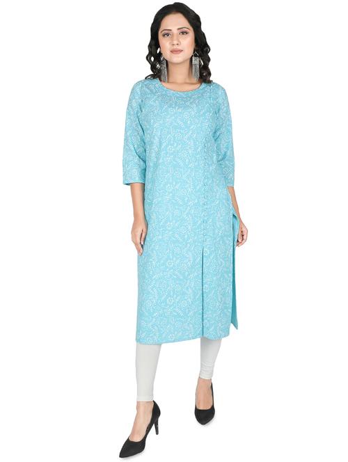 floral straight kurta - 16894535 - Very Small Image - 1
