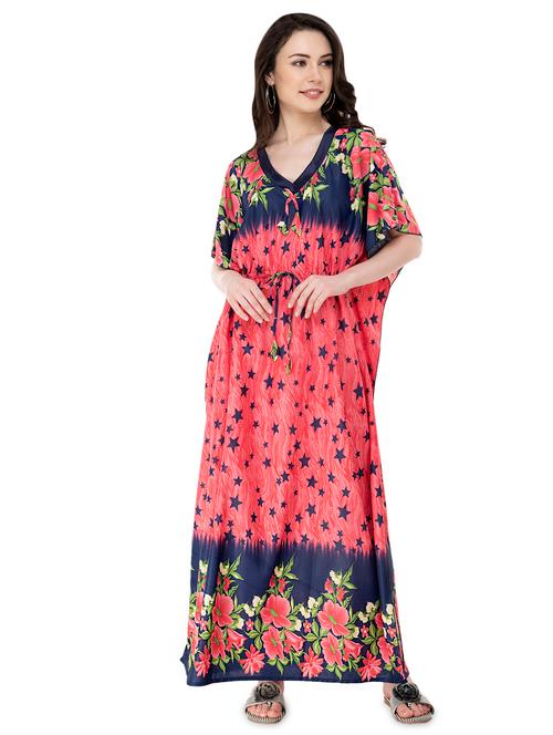 kaftan sleeved drawstring waist  nighty  - 16895511 - Very Small Image - 1