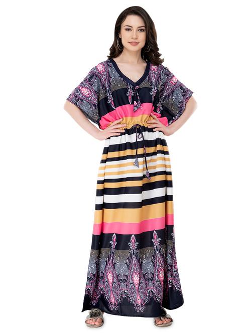 kimono sleeved printed nighty - 16895512 - Very Small Image - 1