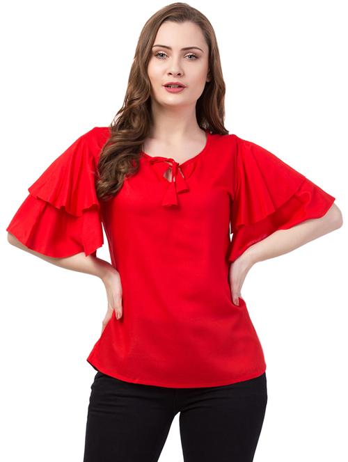 tie up neck bell sleeves top  - 16895792 - Very Small Image - 1