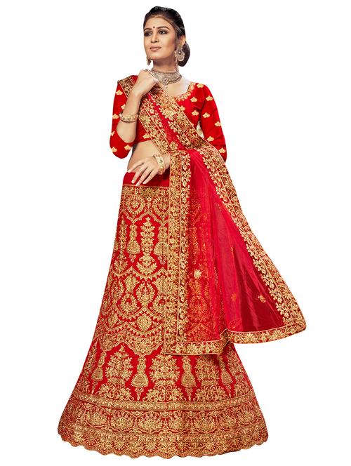 embroidered a-line lehenga - 16896977 - Very Small Image - 1