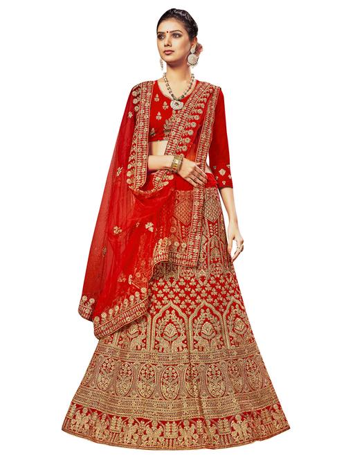 embroidered a-line lehenga - 16896980 - Very Small Image - 1
