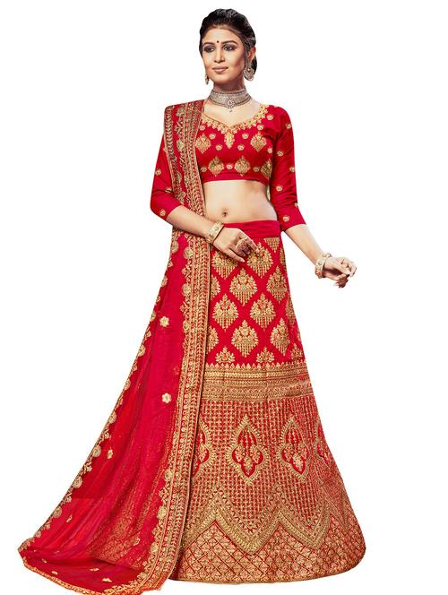 embroidered a-line lehenga - 16896981 - Very Small Image - 1