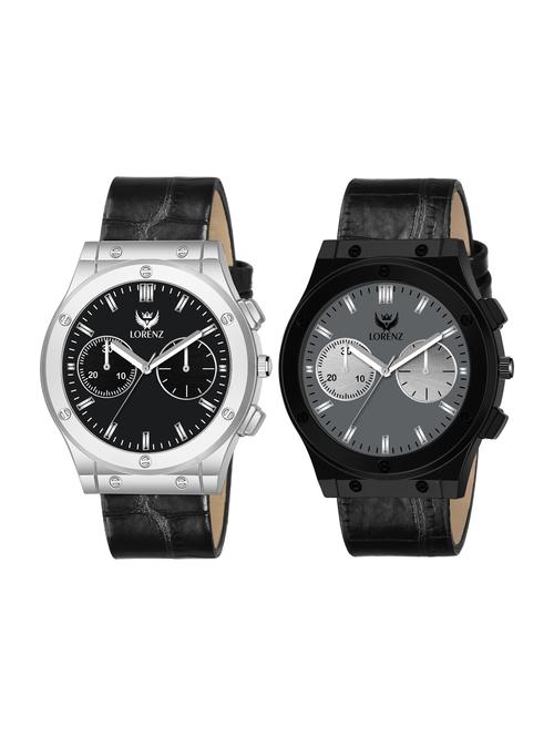 lorenz 2 analog watches combo for men | watch for boys | mk-29k33k - 16900042 - Very Small Image - 1