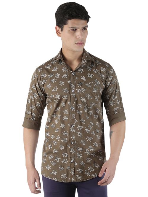 green printed casual shirt - 16901576 - Very Small Image - 1