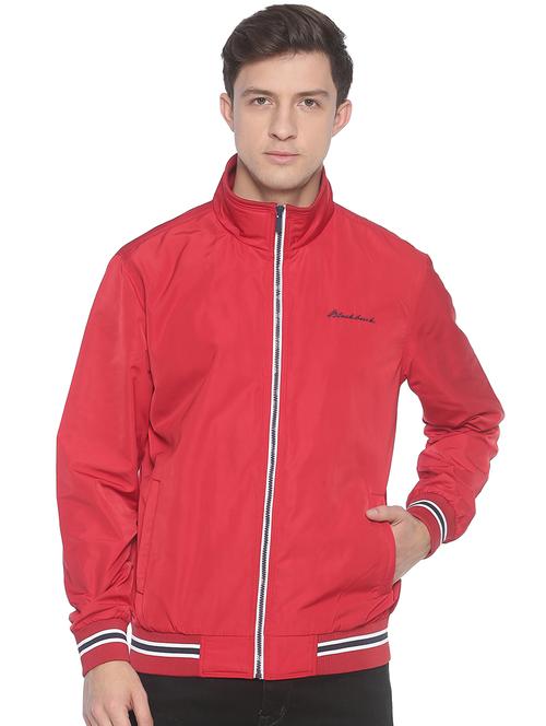 red solid casual jacket - 16902346 - Very Small Image - 1