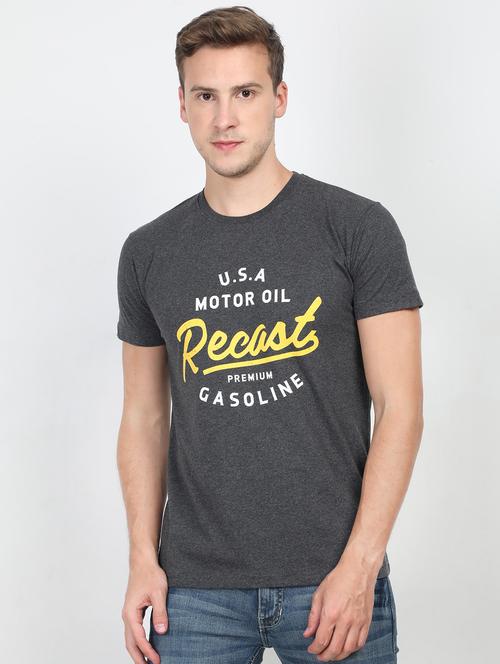 grey typographic chest print t-shirt - 16903864 - Very Small Image - 1