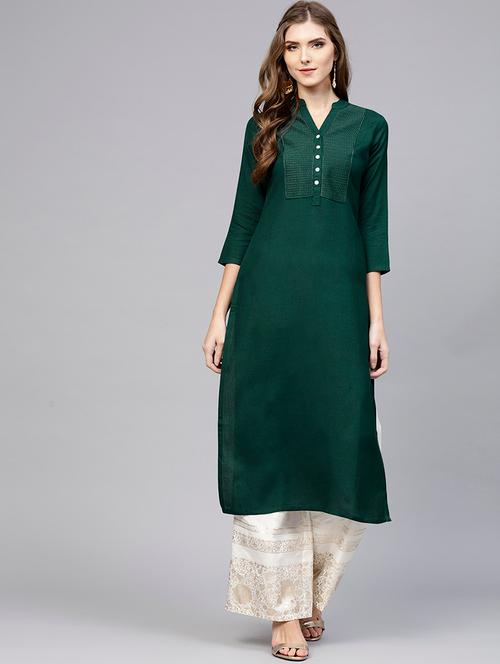 tonal embroidered straight kurta - 16906417 - Very Small Image - 1