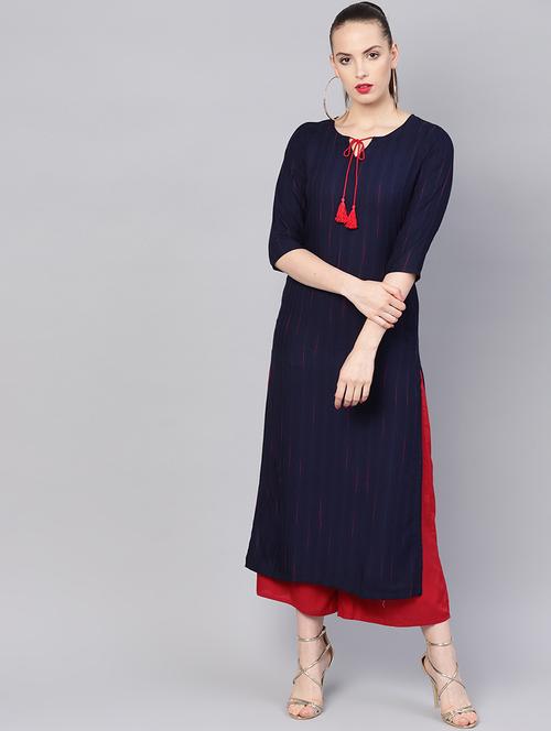 solid straight kurta - 16906844 - Very Small Image - 1