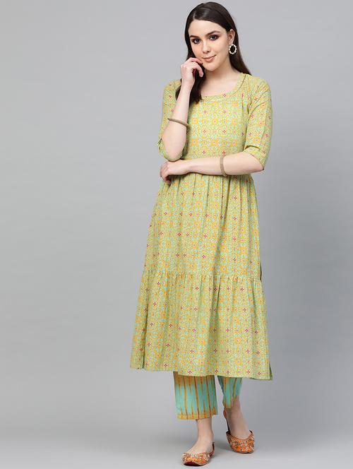 printed kurta pant set - 16906849 - Very Small Image - 1