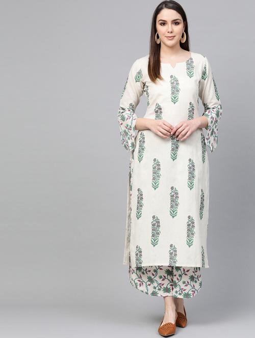 bell sleeves kurta palazzo set - 16906855 - Very Small Image - 1