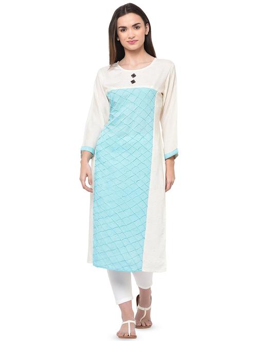 color block straight kurta - 16908986 - Very Small Image - 1
