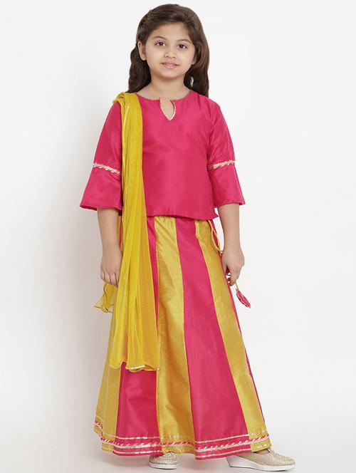 pink silk blend lehenga choli - 16909776 - Very Small Image - 1